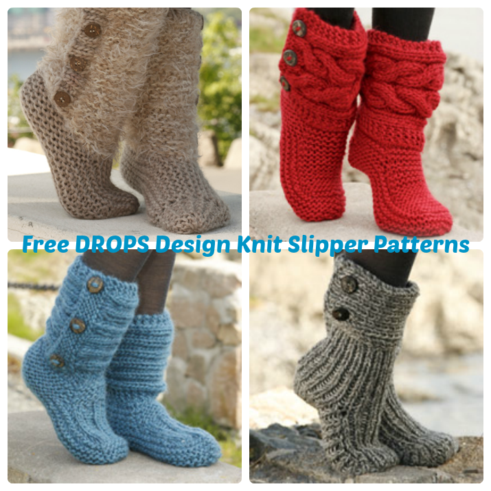 DROPS Design Free Knit Slipper Patterns Wee Folk Art